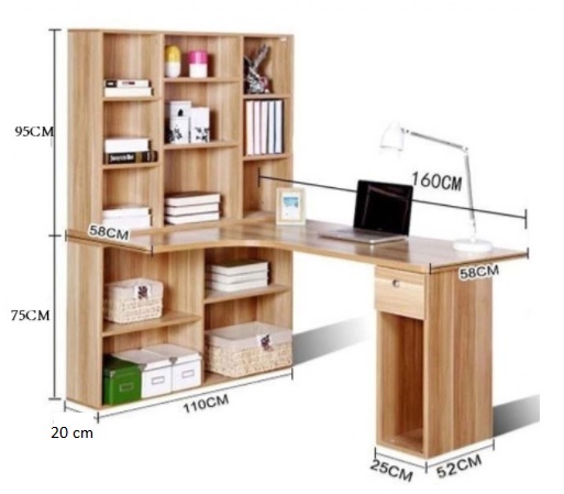 Bàn học sinh gỗ đôi cho bé đẹp đơn giản 